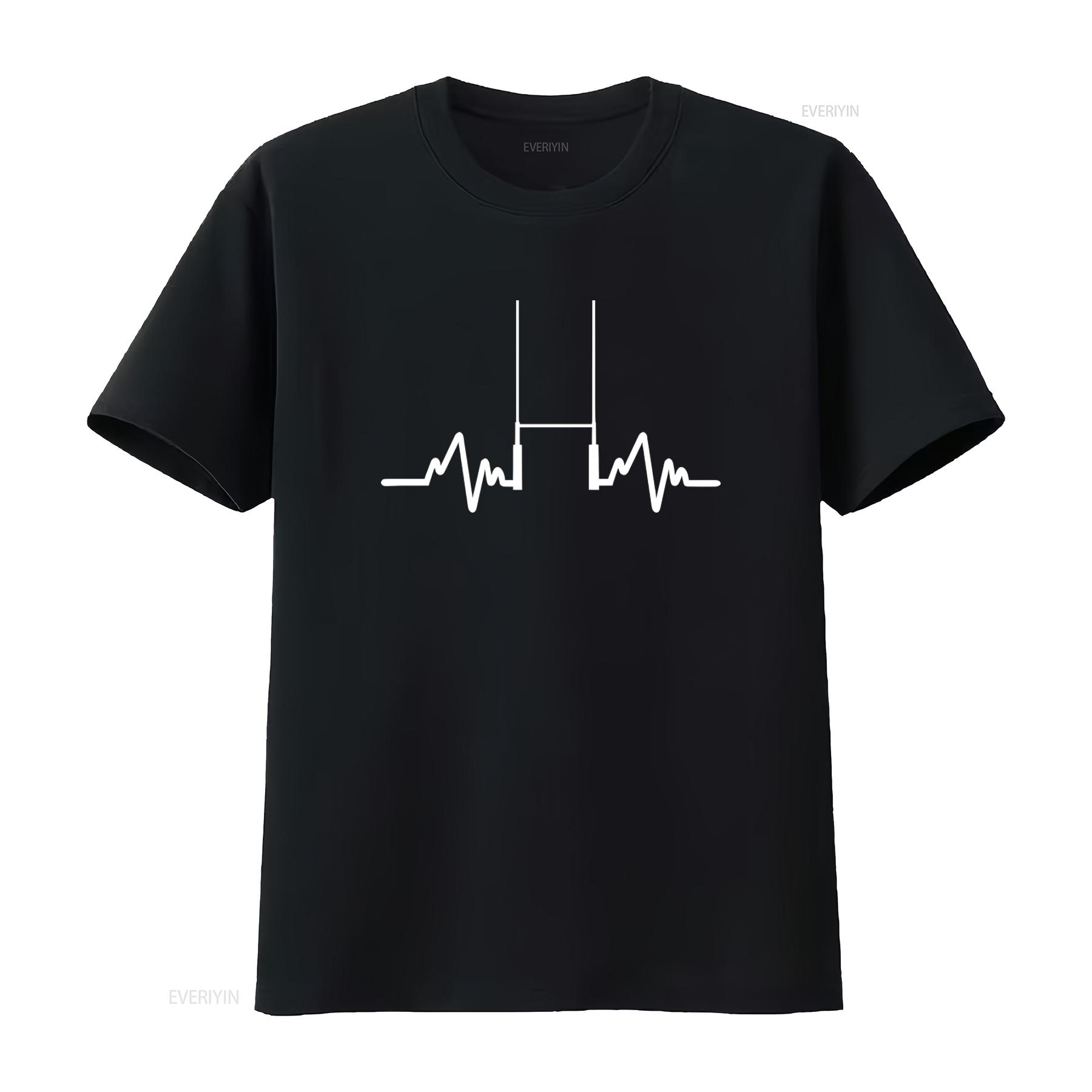 

Rugby Heartbeat Pulse Rugger Lover Player Funny T Shirt for Sports Enthusiasts vintage Washed Stylish graphic Slightly 4XL