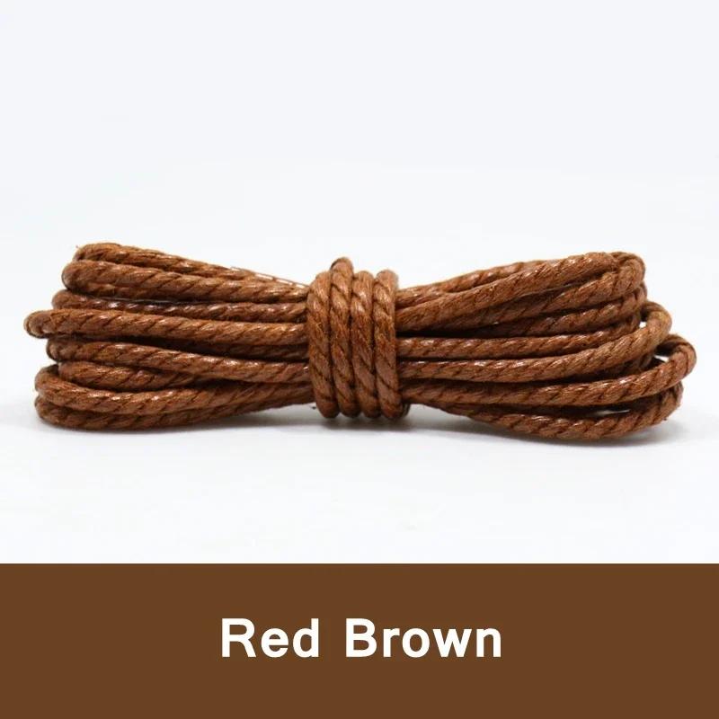 Leather Shoes Laces Round Coarse Cotton Shoelaces Rope Black and White Brown Waxed British Casual Boots Ankle Shoes Laces 1 Pair