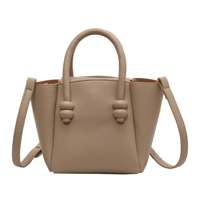 Fashionable Women PU Leather Pack  Summer New Simple Solid Color Crossbody Bag Casual Female Handle Bucket Bags