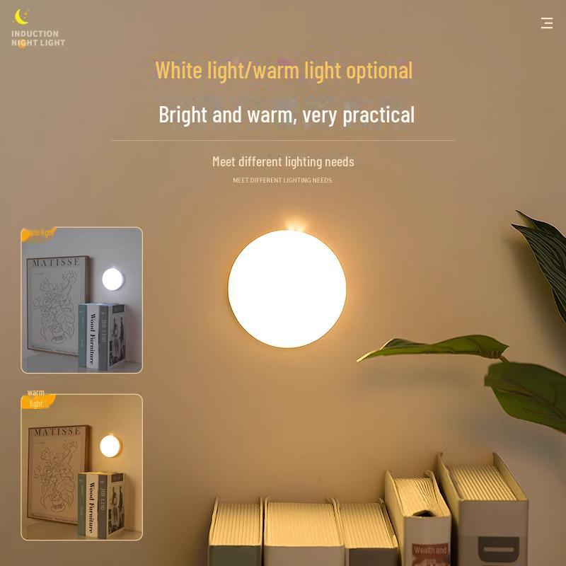 LED Smart Induction Wall Lamp: Eye Protection, Energy-Saving Night Light for Bedroom and Corridor.