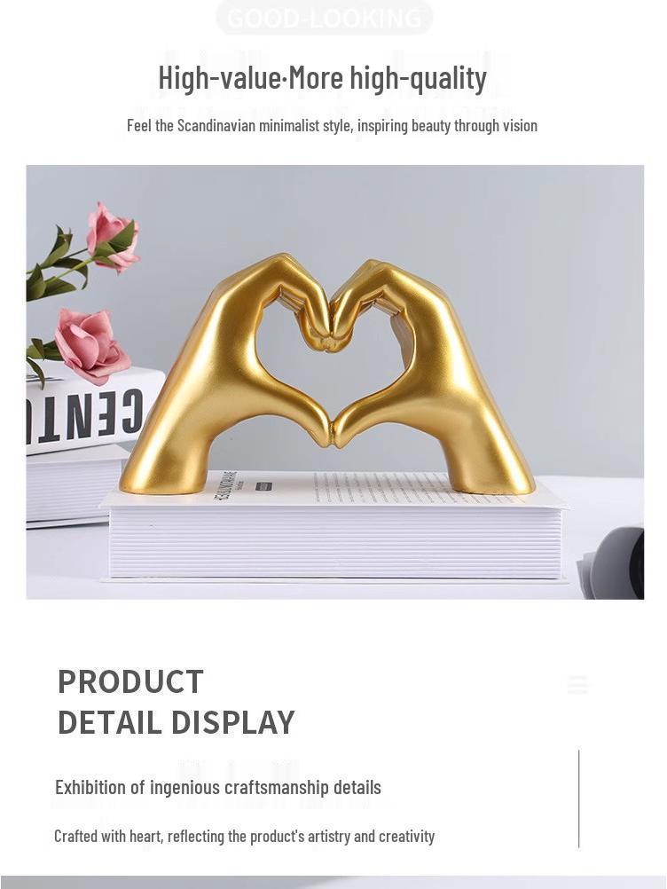 Heart-In-Hand Resin Ornament: Bedroom & Desktop Decor Gift