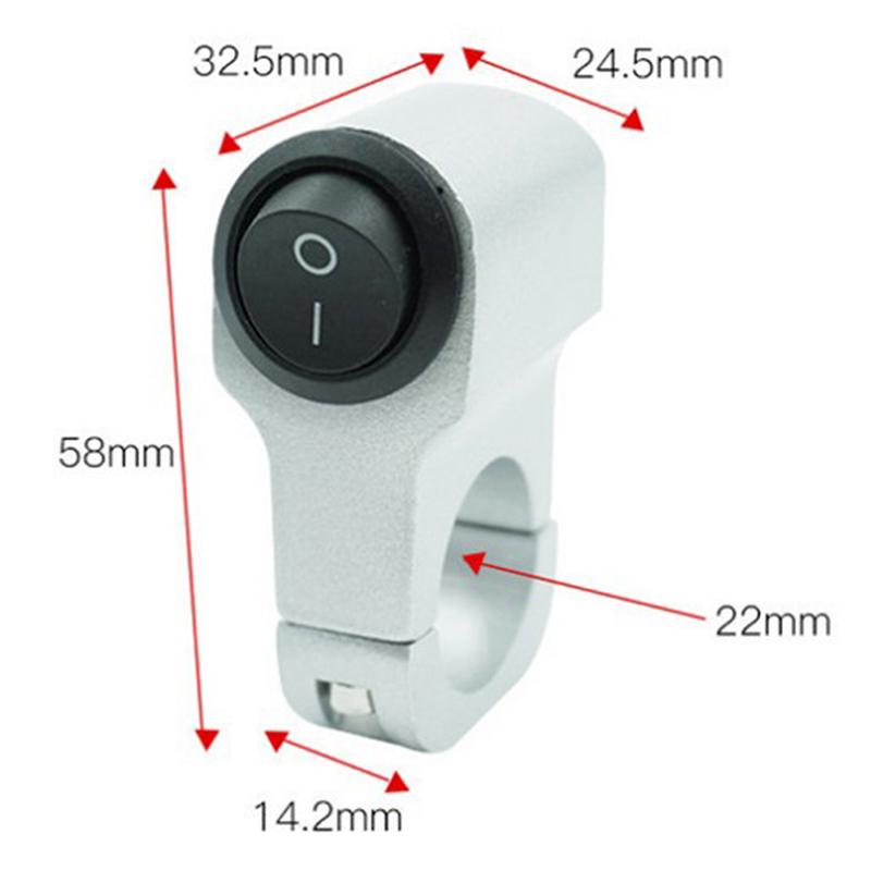 2-Wire 7/8In Aluminum Alloy Motorcycle Handlebar Headlight On/Off Switch