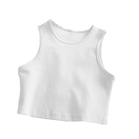 

Женский летний жилет с круглым вырезом, без рукавов, базовые топы, облегающие майки, однотонный 2XL белый