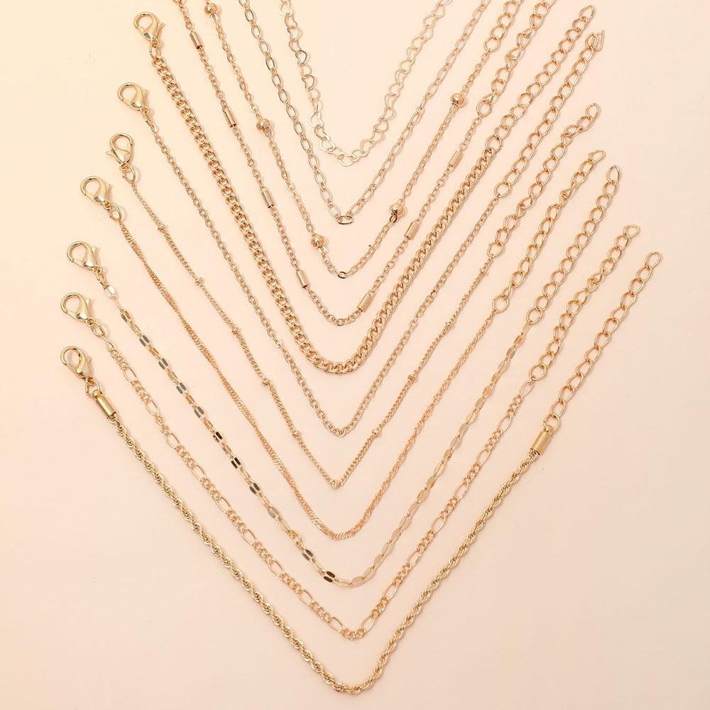 11Pcs Boho Twist Chain Bracelet Set For Women Punk Gold Silver Color Adjustable Cuban Link Bracelet Fashion Party Jewelry Gift