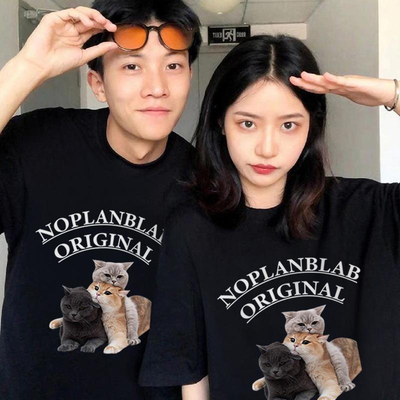 Honeymoon Sweet Couple Harajuku Korean Top  Oversize Tees Couples Couple Tshirt Summer Fashion