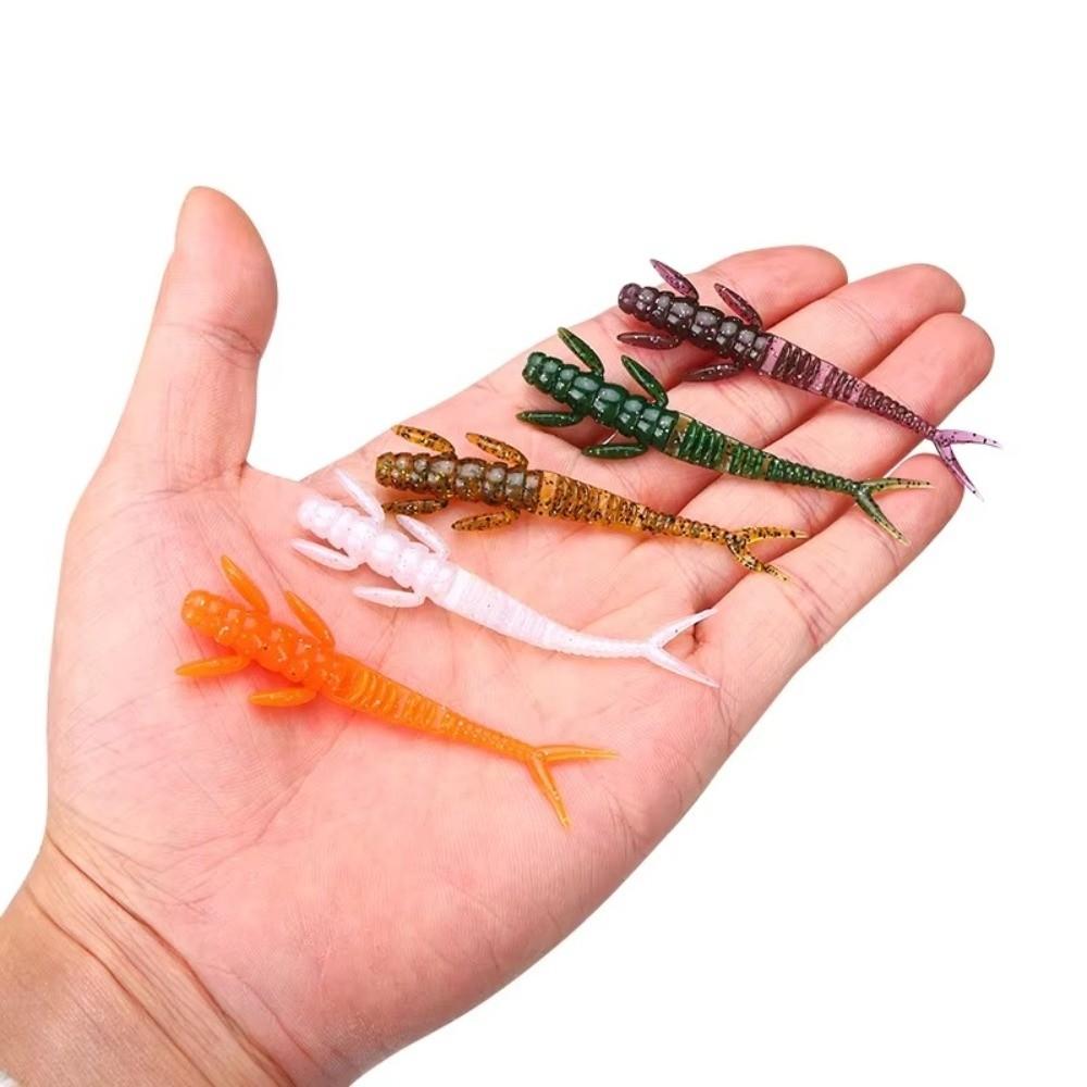 20pcs 7.3cm/1.3g Fishing Lure Temptation Swimming Soft TPE Material Soft Bait Laser Glitter TPE Bait Freshwater Fishing