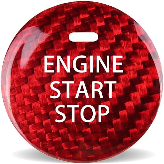 Compatible with Mazda 3 6 CX-3 CX-5 CX-9 MX-5 Miata Accessories Real Carbon Fiber Sporty Car Keyless Engine Start Stop Push Button Cover Trim Sticker