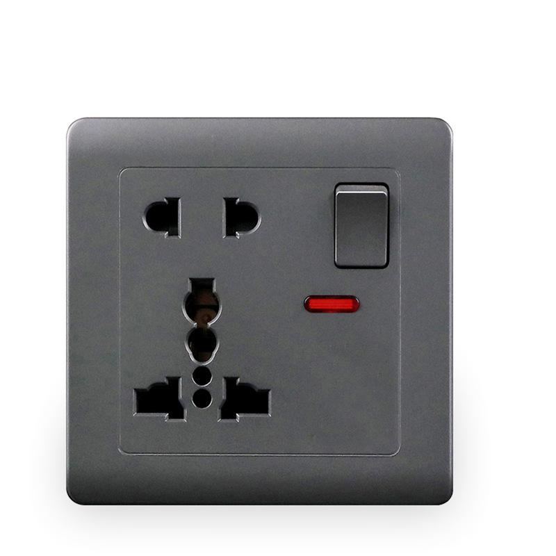 British 13A Dual Gang USB Socket Panel with Switch, 146 Type, International Five-Hole Design
