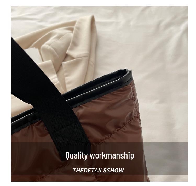 Korean Style 2025 Cotton Padded Large Tote Bag - Lightweight, Fashionable Single Shoulder Bag for Women