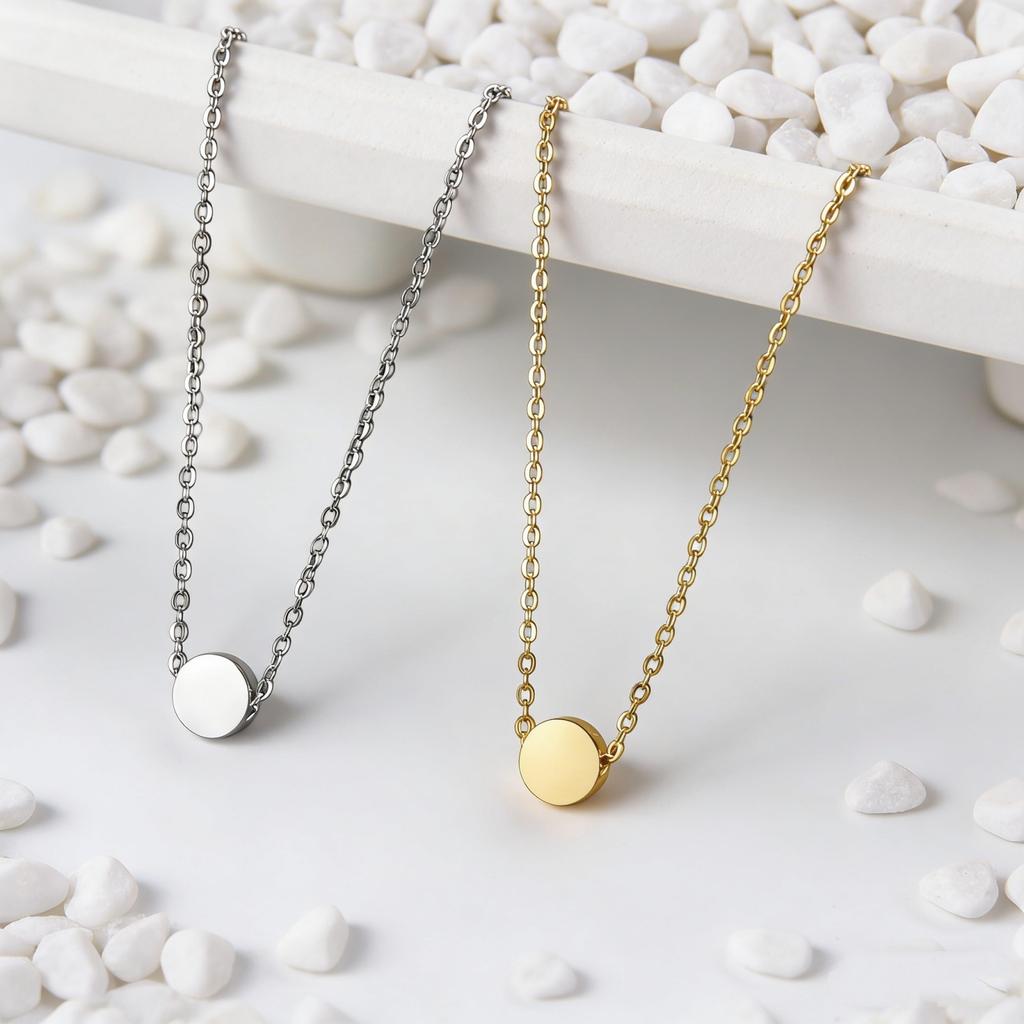 Fashion Peach Heart Pendant Necklace Round Heart Pendant Necklace Stainless Steel Simple Jewelry Women's Party Lover Gift