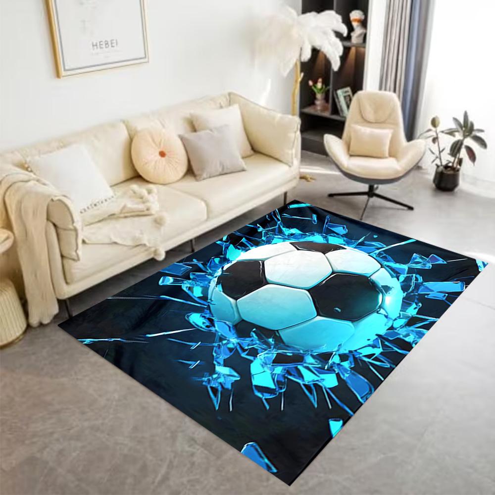 1pc Soccer Ball Rug Home Carpet Design for Office Decor Gift Living Room Bedroom