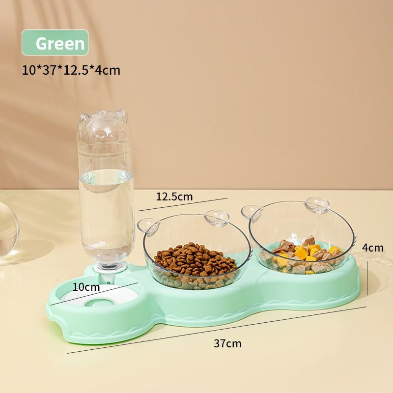 Cat Bowl, Double-bowl Moisture-proof Mouth, Multi-functional Pet Bowl, Automatic Feeding and Drinking Water Dispenser, Dog Bowl