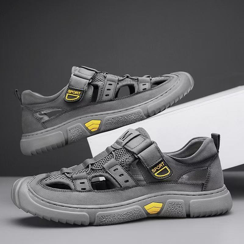 

Sandals men s summer wear non-slip breathable men s outdoor beach wading hole shoes casual bag head cool slippers 39