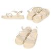 Round Large and Small Easy to Walk 41217 cm cm [Oriental Traffic] Sandals, Rhinestone, Toe, Sizes, in, Straps, Women's, BEIGE, 22.0 - 22.5