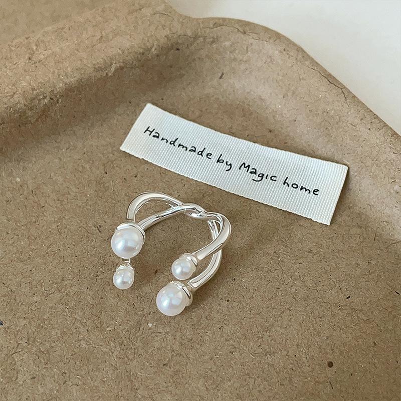 

Высококачественное металлическое кольцо с агатом и жемчугом, женское индивидуальное нишевое модное элегантное изысканное универсальное кольцо