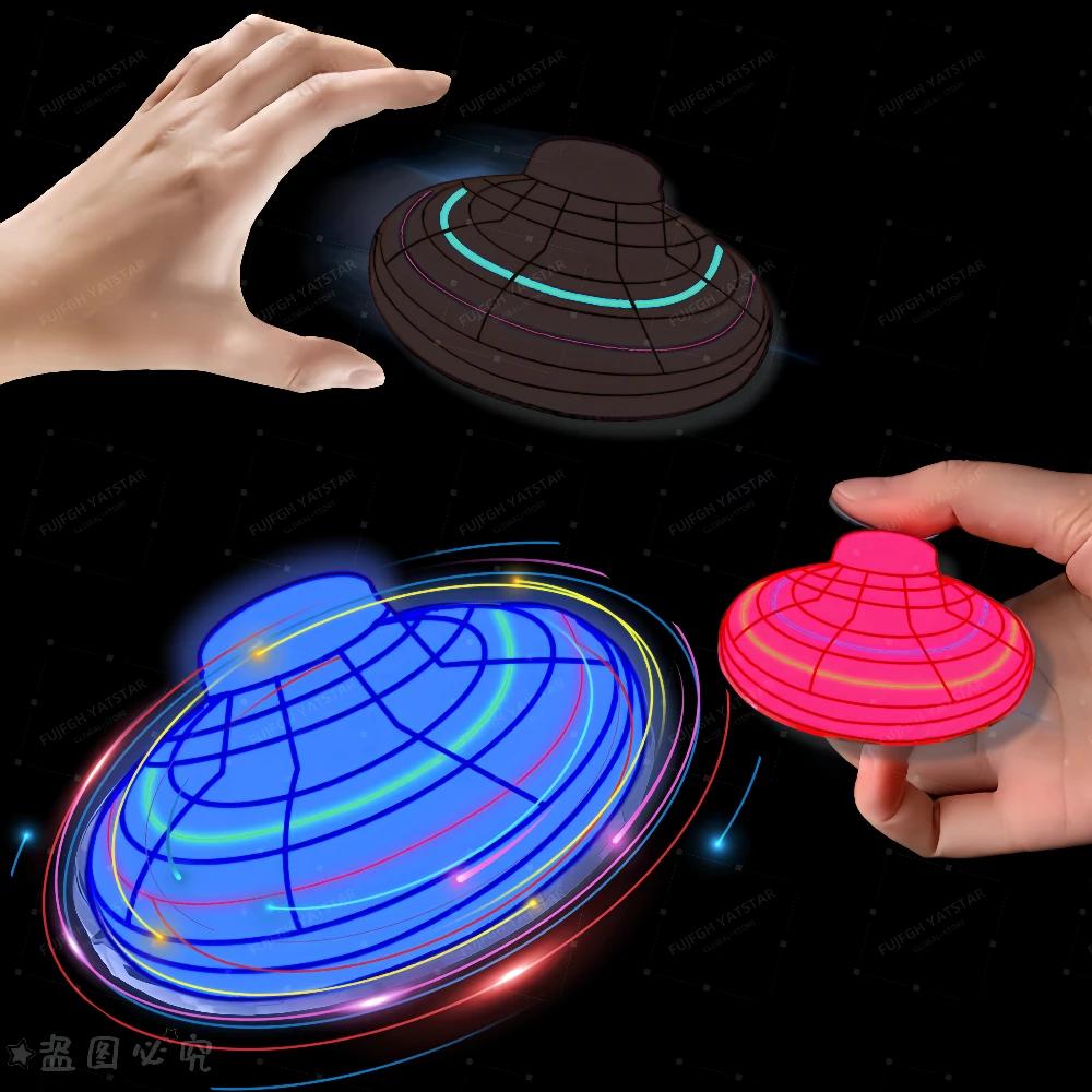 Magic Flying Helicopter Spinner Fingertip Upgrade Flight Gyro Fly orb Hover Ball Mini Dron Aircraft Toys LED Type Toy Kids Gifts