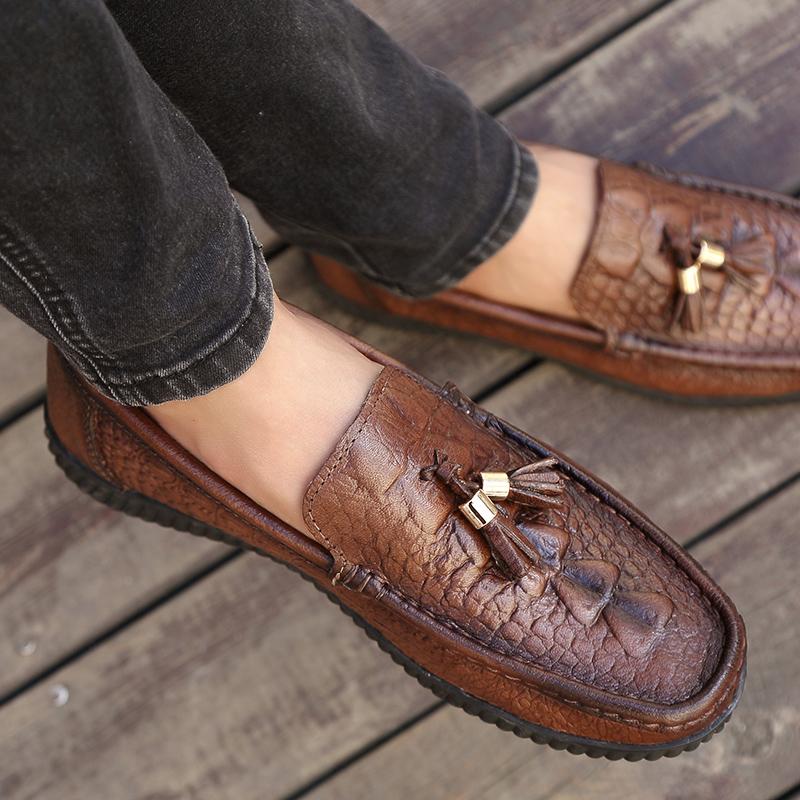 Módní Pánské klasické kožené boty Britský styl Vysoce kvalitní společenské boty Oxfords Originální kožené boty pro volný čas