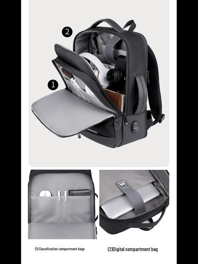 High-End Waterproof Large Capacity Backpack – Unisex Oxford Cloth Travel and Laptop Bag
