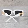 Fashionable Chain Leg Women's Glasses Men's Glasses Small Square Frame Versatile Catwalk Modern Street Photography Glasses Casual Style