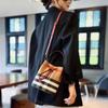Women Shoulder Bag New Fashion Niche Checkered Drawstring Bucket Bag Korean Style Commuter Leisure Texture Outdoor Crossbody Bag