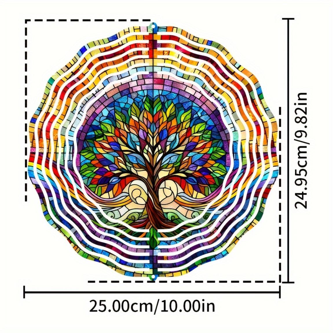

Яркий спиннер «Дерево жизни» - 3D скульптура из нержавеющей стали, работающая от ветра, с красочными листьями, динамичное подвесное садовое искусство для декора интерьера/экстерьера 01A