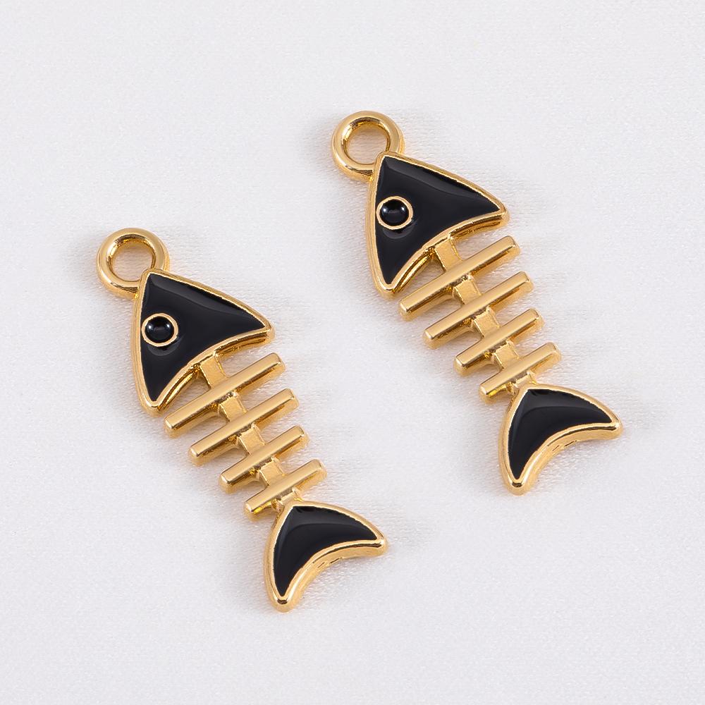 10pcs Trend White Enamel Ocean Coral Conch Fish Bones Fishtail Heart Charms Alloy Pendants DIY Necklace Keychain Jewelry Making