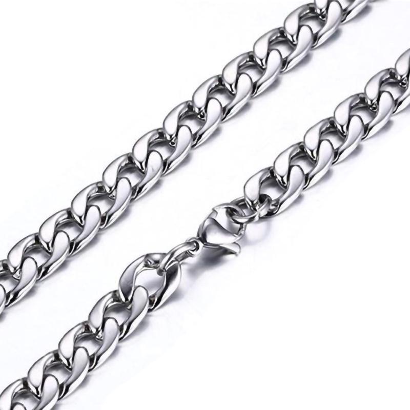 Men's Hip Hop Thick Gold, Black, and Silver Stainless Steel Titanium Chain Necklace