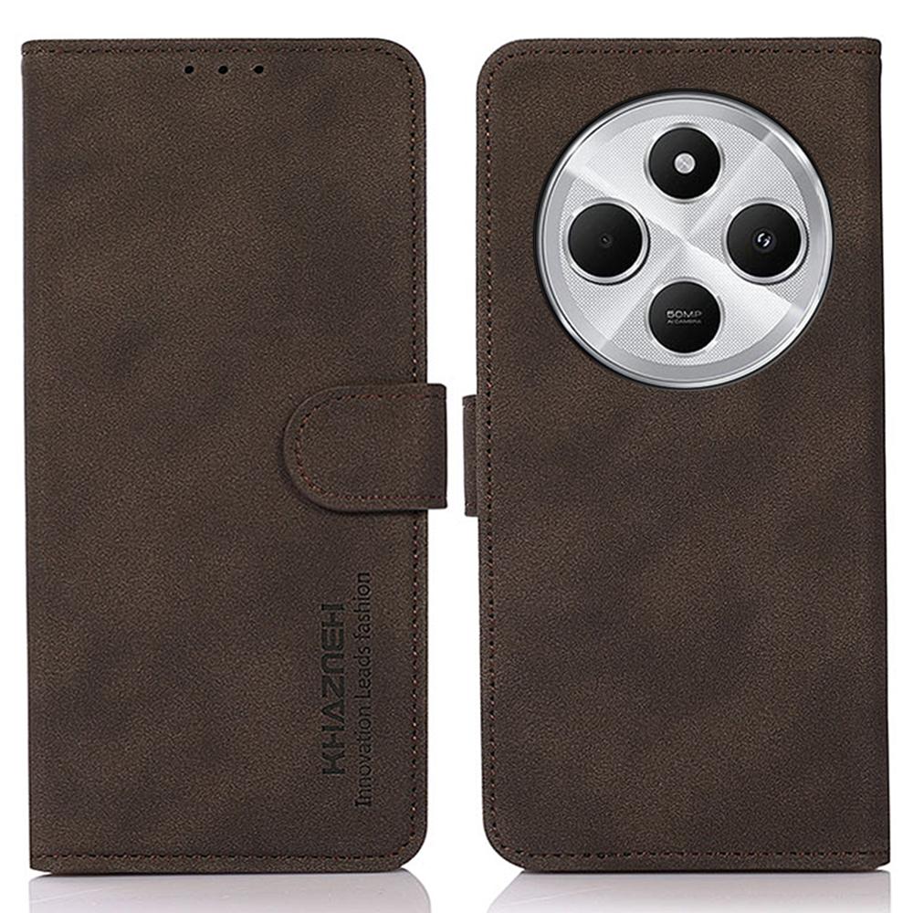 

KHAZNEH For Xiaomi Poco C75 4G/Redmi 14R 5G/14C 4G Stand Case PU Leather Wallet Phone Cover Brown