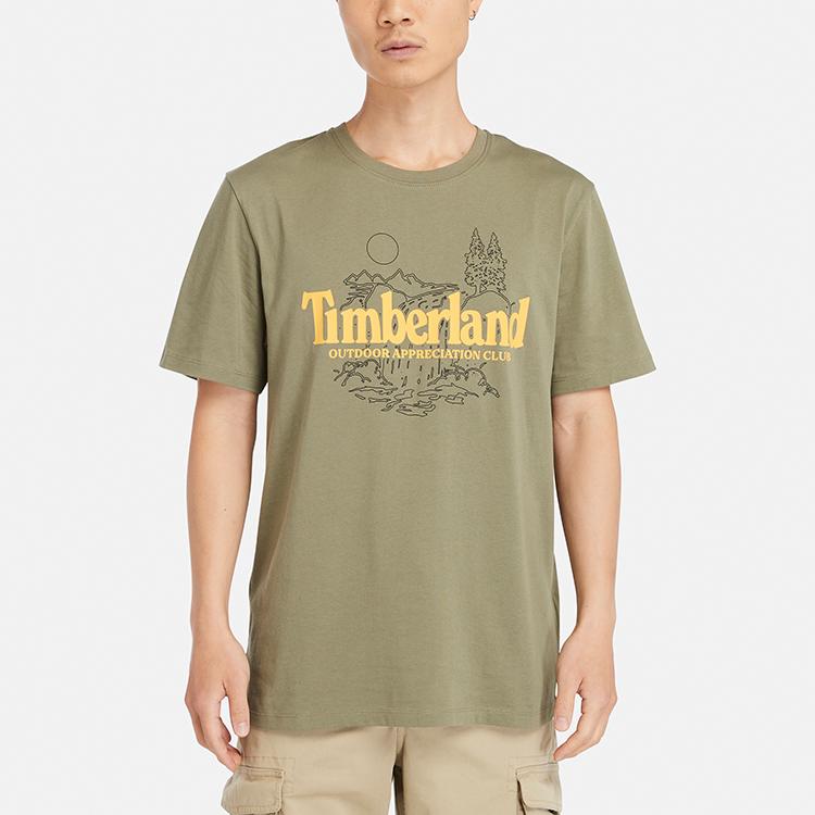 Timberland Outdoor Casual Breathable Round Neck Short Sleeve T-Shirt Men Tops Cassel-Green A4345-590