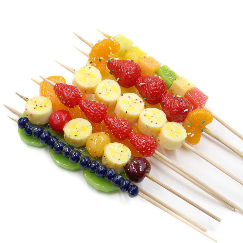 Simulated Fruit String Tomatoes On Sticks Props Fake Food Model Strawberry Orange Home Decoration Children's Kitchen Toys