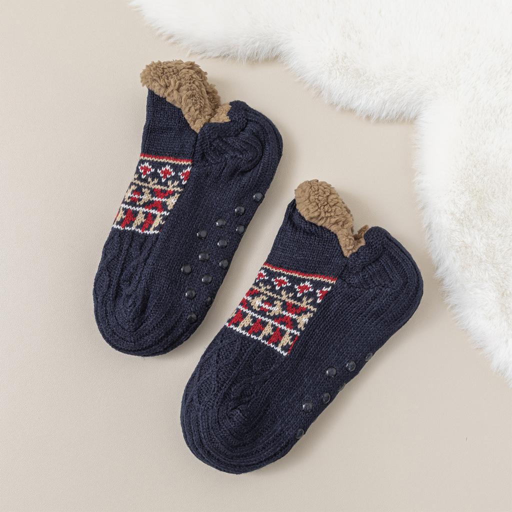 Women's Floor Socks With Plush Insulation, Women's Indoor Home Shoes And Socks, Extra Thick Plush Short Tube Socks