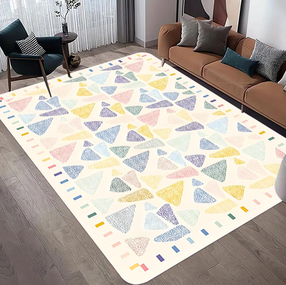 

Modern Abstract Area Rug Geometric Foliage Design Home Decor Carpet Soft Non-Slip Floor Mat for Living Room Bedroom 40X60cm