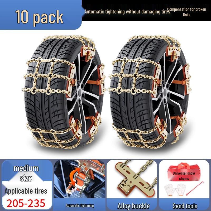Winter Snow Chains for Cars, SUVs, and EVs: Tire-Safe, Non-Damaging Design
