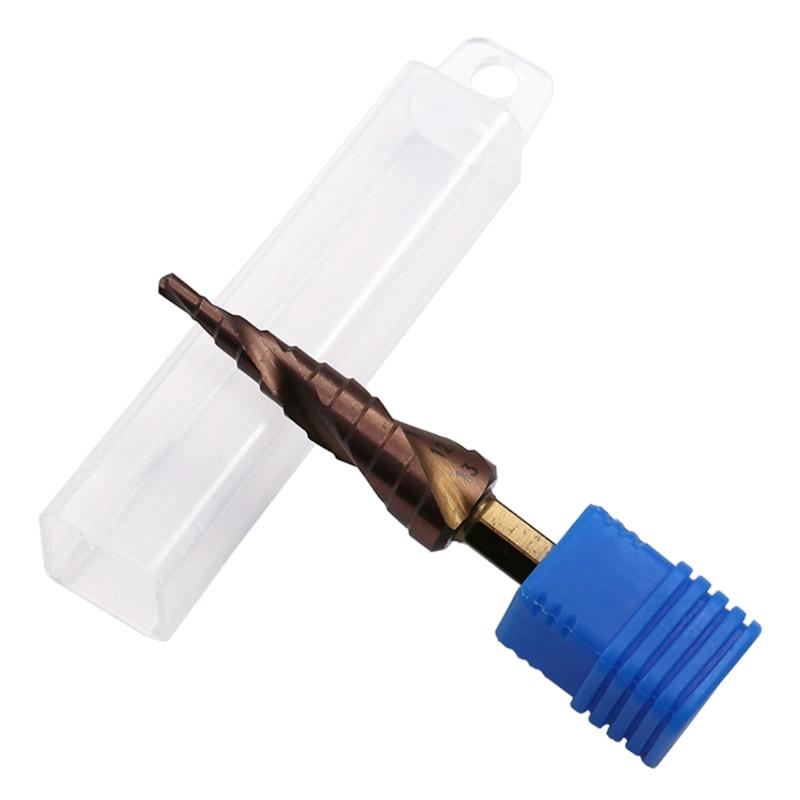 M35 Cobalt Step Drill Bit 1/4 Inch Hexagon Shank Double-edged Spiral Groove Step Drill 3-13mm Cobalt Coating Hole Saw