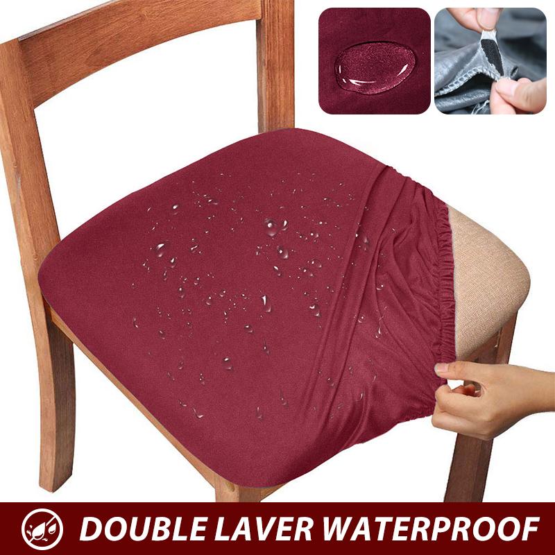 

Водонепроницаемый чехол на стул для столовой, чехлы на сиденья, спандекс, 13 однотонных цветов, съемные моющиеся эластичные чехлы для подушек для дома, отеля 1 Piece винный
