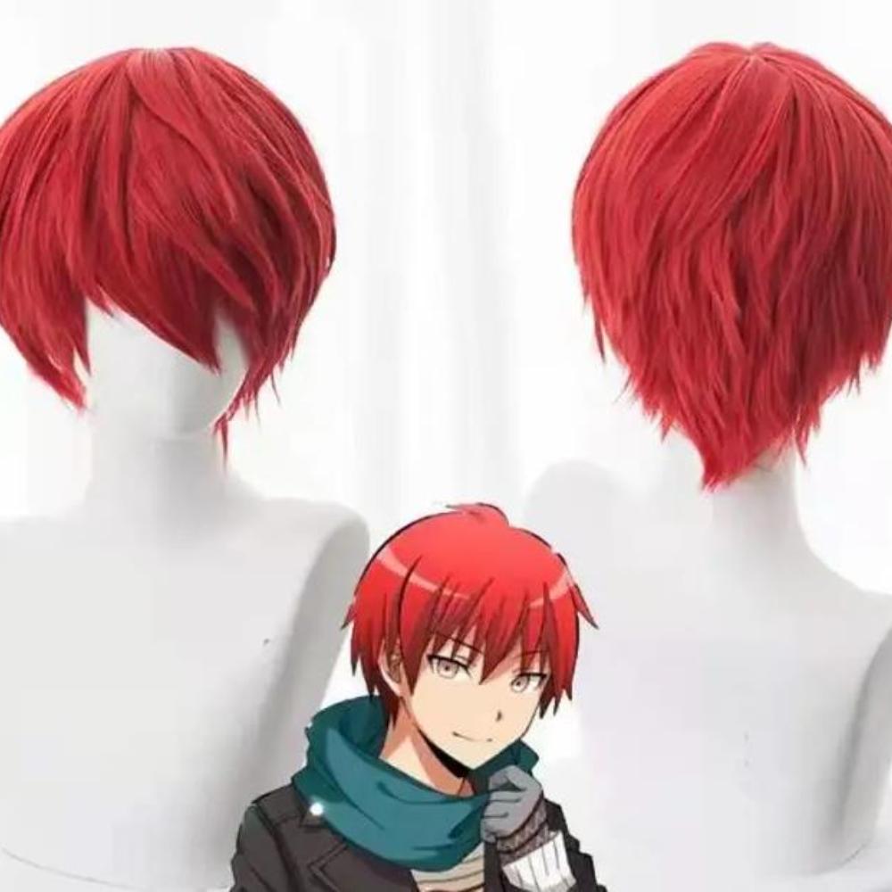 Assassination Classroom Karma Akabane / Akashi Seijuro / Sasori Short Flame Red Cosplay Wig Costume High Temperature Fiber