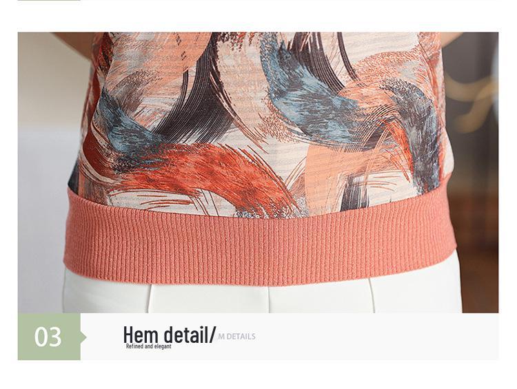 Elegant Ice Silk Short-Sleeved T-Shirt for Moms - Stylish Lapel Top for Middle-Aged and Elderly Women