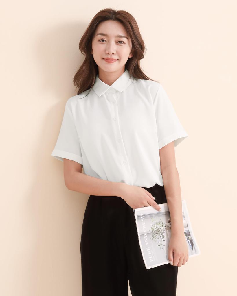 Hemden für Kurzarm Kurzarmhemden mit Kragen und Französisch Büro Büro Büro Pendeln zum Geschäft Hoch M [YASHIGE] Damen, Oberteile, Ärmel,