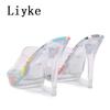 Fashion Liyke New Fashion Color Print Peep Toe Clear High Heels Sexy Women Transparent Slippers Sandals Summer Party Dress Shoes Pumps
