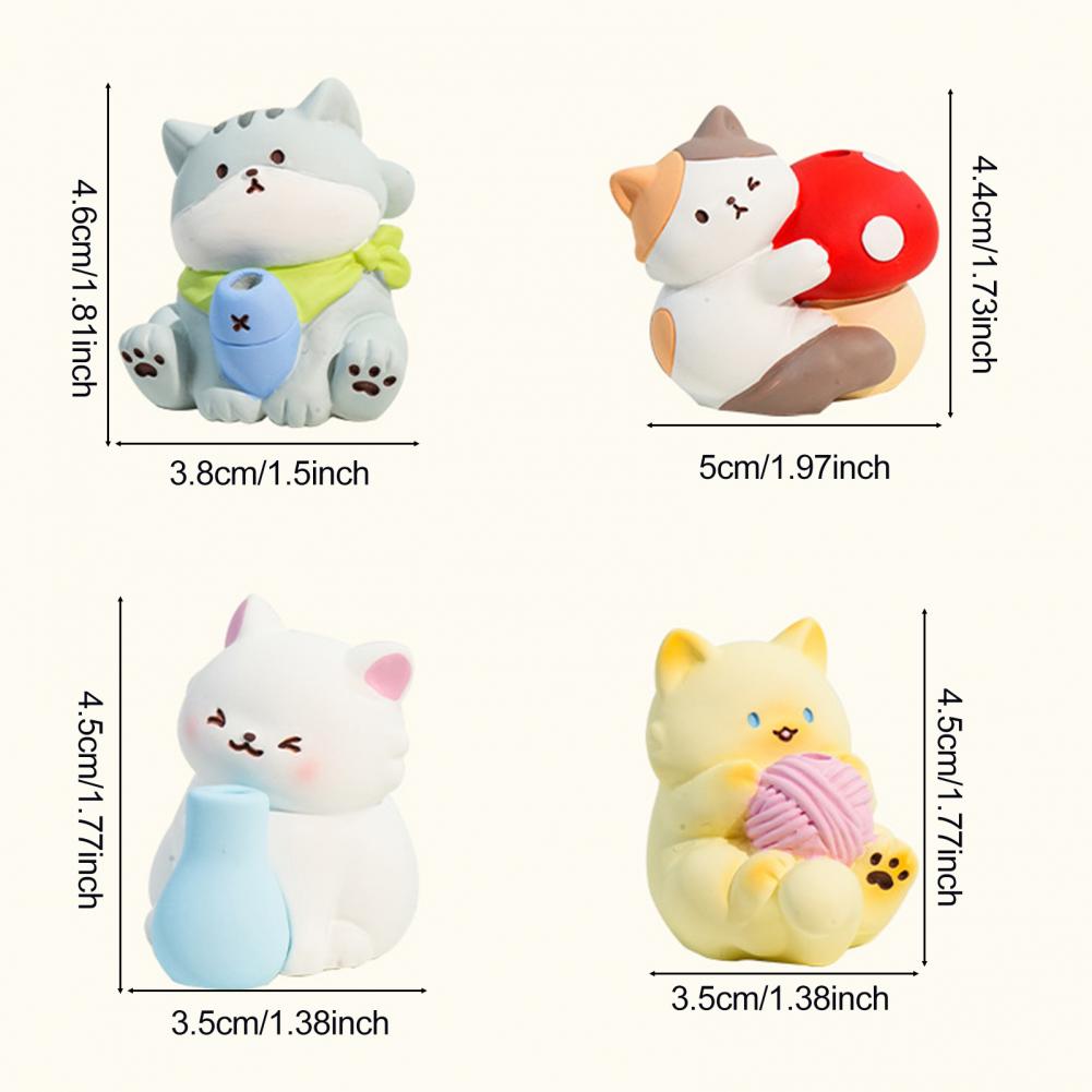 Cute Cat Whisker Collector 3D Cartoon Cat Sculpture Pet Beard Holder Resin Cat Whisker Vase Mini Pet Vibrissae Decor Figurine