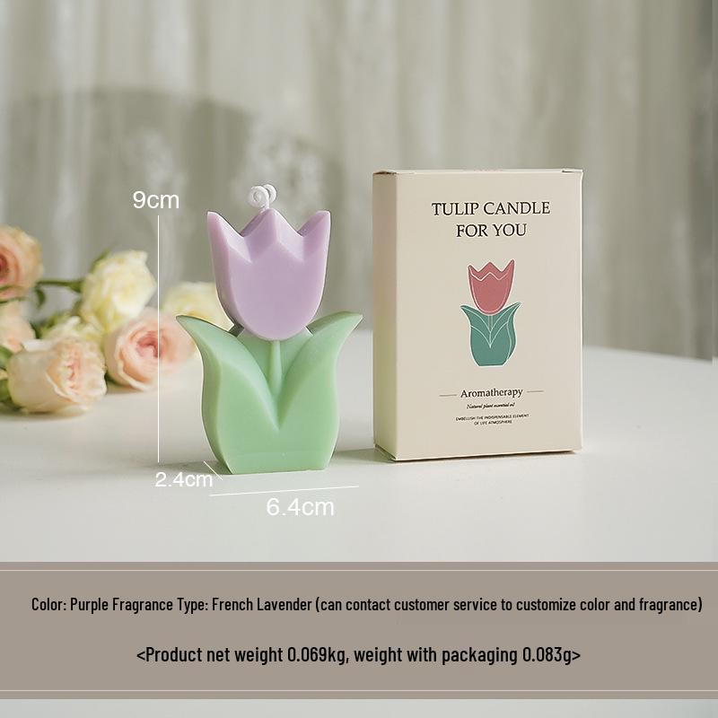 

Tulip Flower Shaped Scented Candle - Handmade Teacher s Day Gift Fragrance
