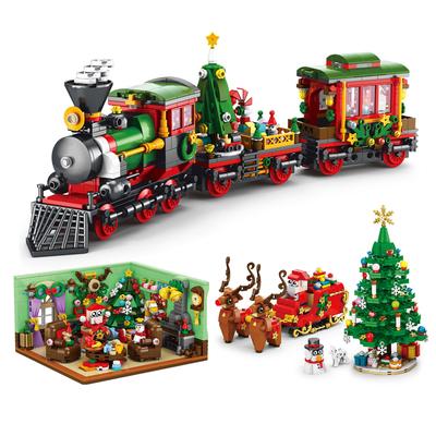 Weihnachtszug Weihnachtsbaum Elch Weihnachtshaus Bausteine Weihnachtsbaum Deko Steine Set Spielzeug Für Kinder Kinder Geschenk