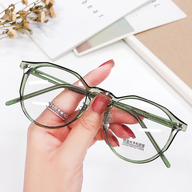 No Makeup Artifact Tr90 Glasses Frame Plate Pin Leg Anti-Blue Light Glasses Frame Can Be Equipped With Myopia Degree