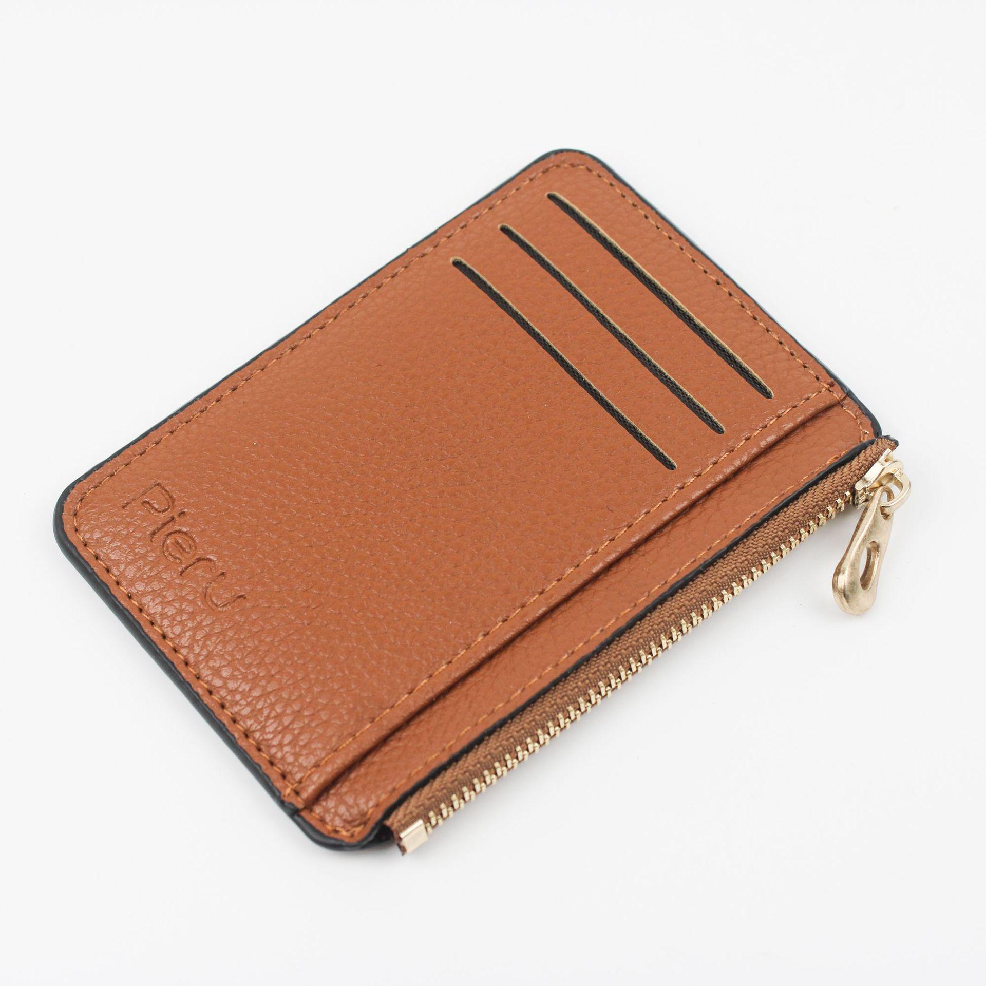 

Cross-Border PU Lychee Grain Zipper Coin Purse & Card Holder with Multiple Slots