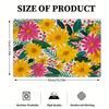 4pcs 2D Flat Digital Print Placemats, Yellow and Pink Floral with Green Leaves Pattern, Enhance Your Dining Space, Perfect for Coffee Tables, Dining