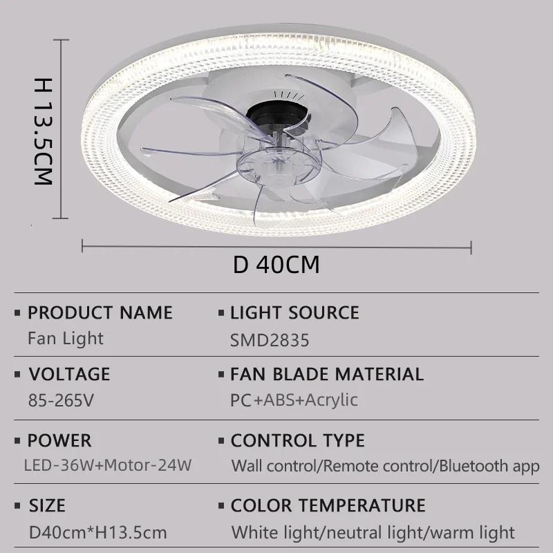 

Современный светодиодный вентилятор с 6 скоростями, высокая скорость ветра, низкий децибел, приложение с дистанционным управлением, затемнением, спальня, гостиная, кухня, домашний электрический вентилятор 85-265V