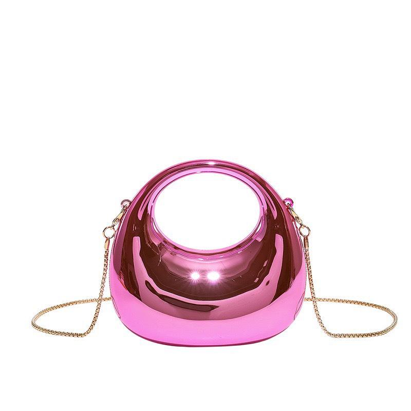 2025 Spring/Summer European & American High-End Crescent Acrylic Bag with Gold/Silver Accents - Handbag & Evening Bag