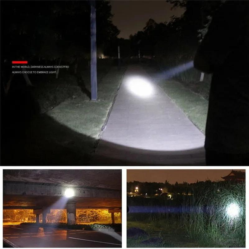 LED Strong Searchlight Flashlight Portable Hand Lamp Rechargeable 2 Lighting Modes Emergency Hiking Camping Energe Saving Torch