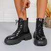 Women's non-tired feet Martin boots comfortable soft elastic trend of non-slip wear-resistant chic hundred outstanding height increase shoes