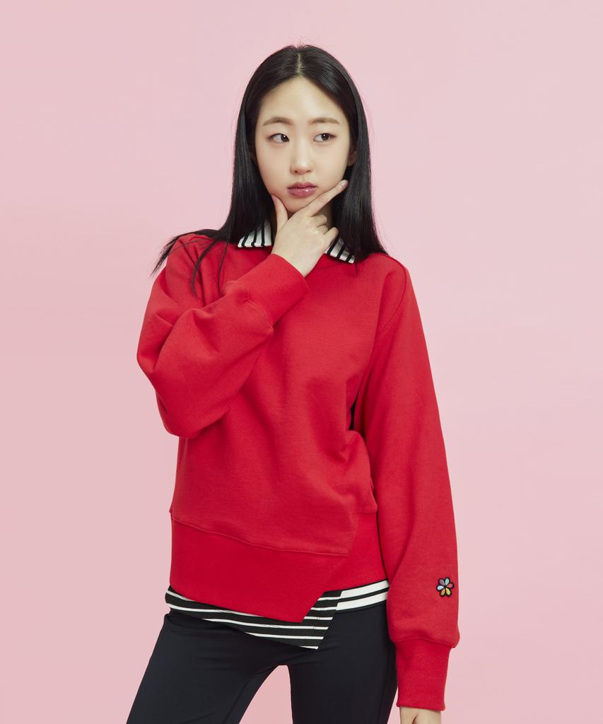 OWURA Asymmetrical Sweatshirt_Red